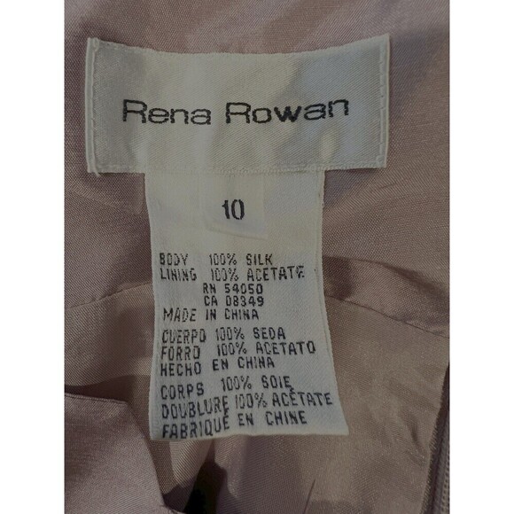 Rena Rowan Silk Sleeveless Lavender Lilac Shift Knee Length Dress, Size 10 - Picture 6 of 7